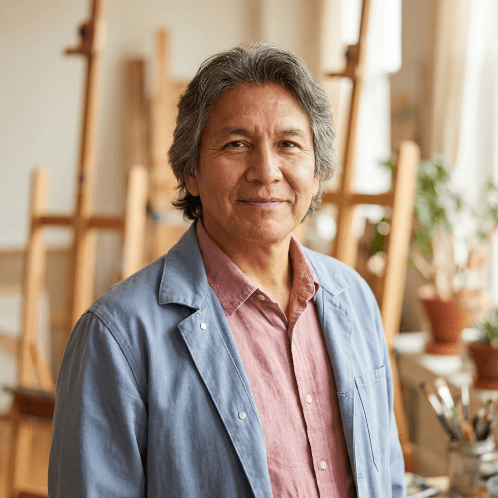 Vikram Singh examining best-out-of-waste pot